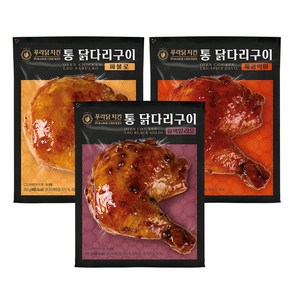 [푸라닭/당일출고] 통 닭다리구이 빅사이즈 250g 3종 혼합 (블랙알리오/파불로/매콤악마), 혼합 3팩(매콤1/파불로1/블랙1), 1개