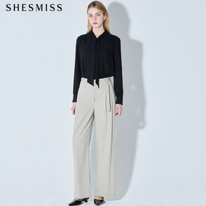 [쉬즈미스(SHESMISS)] 벨티드 투턱 와이드 팬츠 (택가격 178000원)