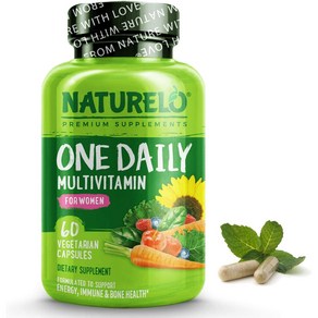 (미국직배송) 내츄렐로 남성 여성 실버 천연비타민 원 데일리 NATURELO One Daily Multivitamin fo Men Women 50+, 60캡슐, 1개