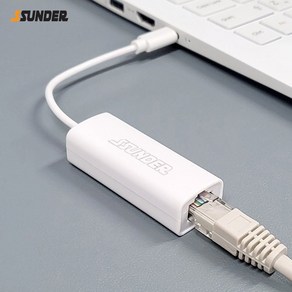 썬더 USB C타입 이더넷 유선 랜카드 허브 랜젠더, 단품, 1개