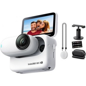 Insta360 GO 3S 화이트128GB - 4K 비디오 소형 경량 액션 카메라 휴대용 다용도 핸즈프리 POV 어디에나 장착 안정화 다기능 포드 방수 기능