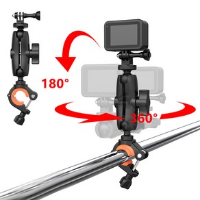 고프로 바이크 핸들바 마운트 고급형 볼헤드 타입 자전거 오즈모액션 5 4 3, 단품, 1개