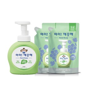 [라이온코리아] 아이깨끗해 용기 490ml 1개+리필 450ml 2개, 상세 설명 참조, 제품선택:3.청포도 490ml 1개+450ml 2개, 1개