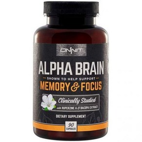 Onnit Alpha 누트로픽 90ct 브레인 부스터 티로신 비타민 B6 포함, 90정, 1개