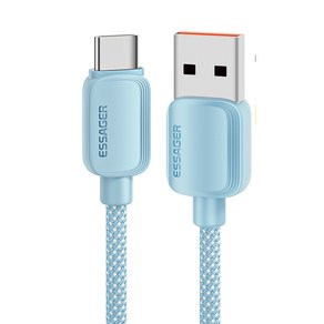 Essage USB C타입 고속 충전 케이블, 2m/블루/1개, 1개