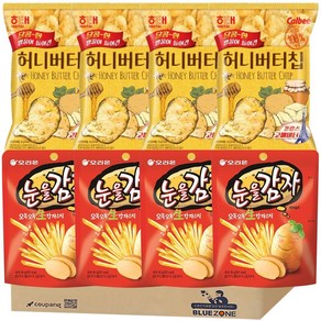 [블루존] 단짠 조합 감자 과자 2종 세트 (눈을감자 56g +허니버터칩 60g ), 1개