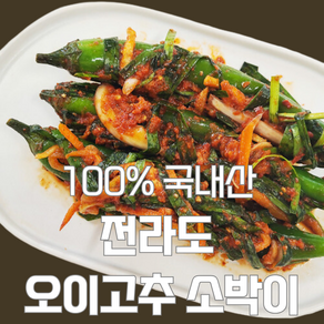 100% 국내산 전라도 오이고추 소박이 아삭아삭 씹히는 맛이 일품, 1개, 600g