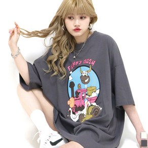 통통마녀 ] 슈퍼 퍼니소 박스 반팔 2컬러 6XL / 남여공용 / 오버사이즈