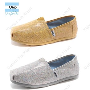 toms 탐스 여성 슬립온 글리터 클래식 플랫슈즈(골드 실버)