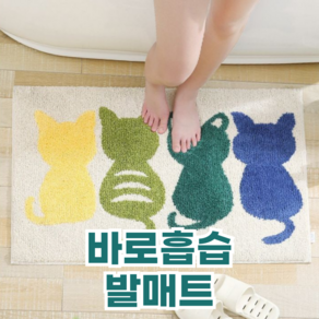 쿠리어리 빨아쓰는 발매트 다용도 고양이 폭신 발매트