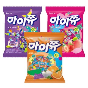 크라운 마이쮸 포도사과+딸기복숭아+요거트오렌지, 284g, 3개