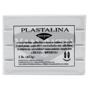 전문가용 유점토 Plastalina 453g Van Aken, 흰색(White)