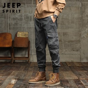 JEEP SPIRIT 지프 스피릿 남자 봄가을 카고 바지 남자조거팬츠 밴딩 멀티 포켓 카고 팬츠 JP6772+양말