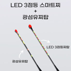 아봉피싱 용오름 LED 3점등 스마트 전자찌+ 광섬유찌탑, 2호(41cm), 1개