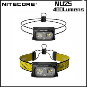 등산용헤드랜턴 해루질헤드랜턴 충전식헤드랜턴 NITECORE NU25 UL 충전식 헤드램프 400 루멘 듀얼 빔 스포트라이트 투광 조명 장착 초경량 헤드 손전등, 1)NU25 UL, 1개