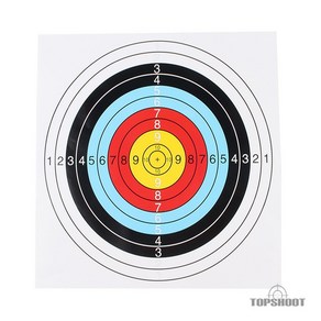 과녁지 양궁 전용 과녁지 40 x 40 타겟지 영점조준 타겟용지, 40 x 40 영점과녁지 5장, 1개