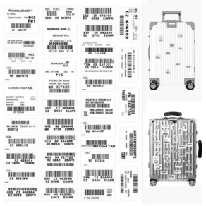 캐리어 수화물 스티커 35장 바코드 공항 항공사 여행가방 방수 티켓, 1매