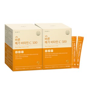 바른 메가 비타민C 영국산 분말 500mg (100포), 2개, 250g