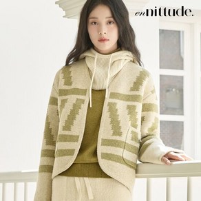 엔니튜드 24FW 울블렌드 자카드 니트 숏코트 1종