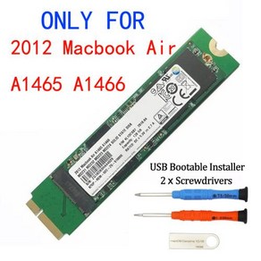 Ssd 2012 맥북 에어 A1465 A1466 Md231 Md232 Md223 Md224 솔리드 스테이트 드라이브 MAC SSD용 SSD 128GB 256GB 512GB, 없음, 1개