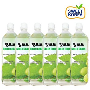 스위트코리아 청포도 1000ml X 6개 액상음료 과일 원액