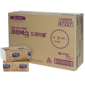 크리넥스 드라이셀 천연펄프 핸드타올 F250 VF, 20개, 250개