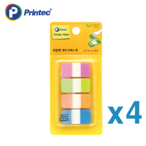 [스튜디오파미] Pintec 인덱스탭 형광4색_38x18mm_25매 IT3818-4N, 4개