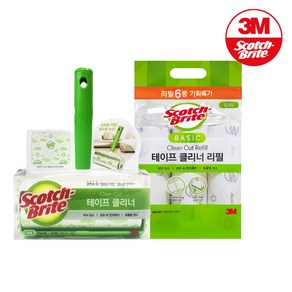 3M 스카치브라이트 테이프 클리너 대형 핸들+ 리필 6개입, 1세트