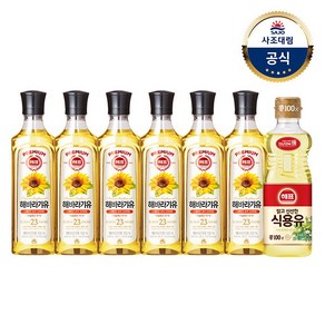 [사조대림] 해바라기유500ml x6병+ 콩기름500ml, 6개, 500ml