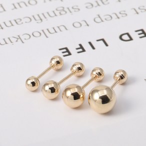 14K 금 볼피어싱 바길이 4mm 6mm 8mm