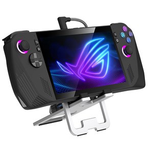 ROG Ally 울트라 슬림 휴대용 도킹 스테이션 Steam Deck OLED게이밍 콘솔 153g 초경량 확장 허브 HDMI 4K 출력 지원 PD100W 전원 공급 장치, Metallic Matte Silve, 1개