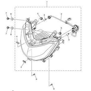 야마하순정형 NMAX125 (2016-2020) 엔맥스 헤드라이트 아세이 (#2DP-H4300-00), 1개