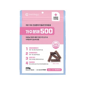 가수분해500 피부피모 건간관리 스틱 간식, 1개, 200g, 가수분해 새우