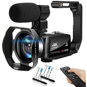 비디오 카메라 캠코더 4K WiFi 48MP 마이크로 유튜브용 브이로그, 1개