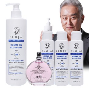 엘루자이 옴므 3W콜라겐 올인원 남성 스킨 로션 크림 올인원 화장품 아이디어공간, 500ml+300ml 3개+향수, 1개, 850ml