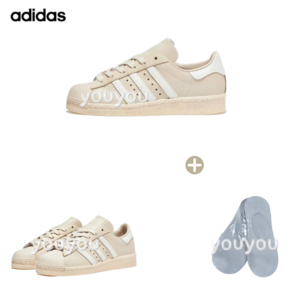 [YUYU] ADIDAS 아디다스 남여공용 Supesta 슈퍼스타 시리즈 로우탑 핑크화이트 + 국산 페이크삭스1P