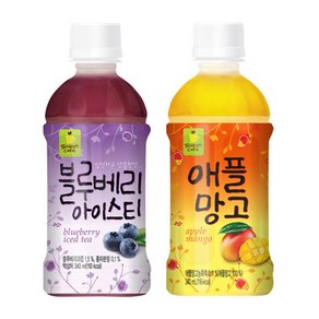 웰그린 블루베리아이스티10개+애플망고10개 340ml 20개