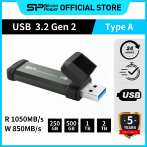 실리콘파워 Silicon Powe 외장SSD USB3.2 Gen2 MS70 공식인증방수 방진 휴대용, 250GB