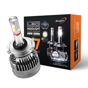 [튜닝인증부품] 바이오라이트 4면 합법 LED 전조등 H7 (1 Set), PIN-Type, 2개