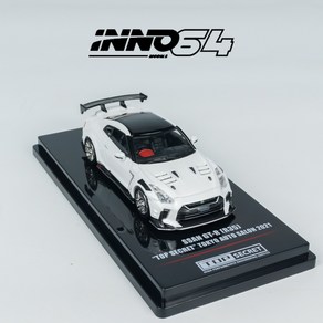 TOP SECRET 도쿄 오토 살롱 합금 자동차 모델 INNO 1:64 화이트 GTR R35 2021, 01 CHINA, 01 R35 TOP SECRET, 1개