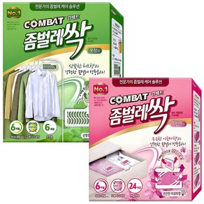 컴배트 좀벌레싹 허브 옷장 6개입 + 아로마 서랍장 24개입, 1세트, 30g