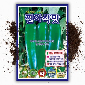 안매운 아삭이 고추씨앗 100립 찐아삭 오이맛고추 씨 종자, 1개