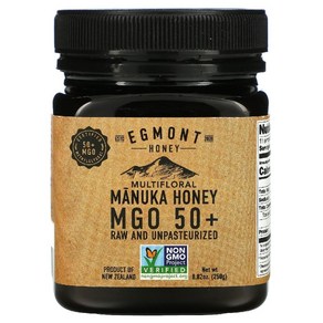 Egmont Honey (에그몬트 허니) 잡화 마누카 꿀 무가공 및 비살균 MGO 50+ 250g(8.82oz) 1개, 250g