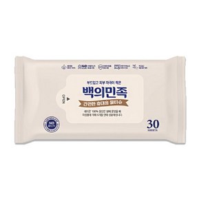 유한그린텍 백의민족 프리미엄 물티슈 30매 1개 휴대용, 필수선택:백의민족 물티슈 30매 1개