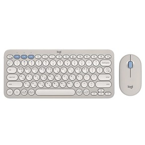 로지텍 PEBBLE 2 COMBO 키보드 마우스 세트, 샌드 그레이(LO100596), 샌드 그레이, 920-012264, 텐키리스