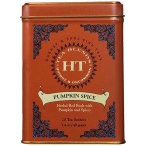 Haney & Sons Fine Teas Pumpkin Spice Tin- 20 Sachets Haney & Sons 고급 차 호박 스파이스 틴 - 20 향낭, 272.16g, 1개, 20개입