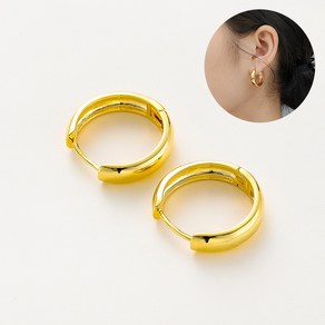 여성 귀걸이 18k도금 골드 심플 원터치 데일리 선물 링귀걸이 2쌍(4p) Women's earrings