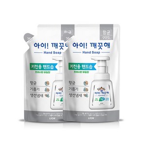 아이깨끗해 향균 키친폼 손세정제 리필 바질향, 200ml, 2개