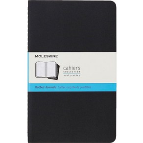 Moleskine Cahie 일기장 소프트 커버 포켓 8.9cm x 14cm(3.5 x 5.5인치) 줄 그어짐 블랙 64페이지 3개 세트, 제곱, Lage