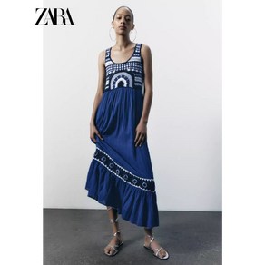 ZARA 자라 크로셰 니트 콤비 롱 원피스